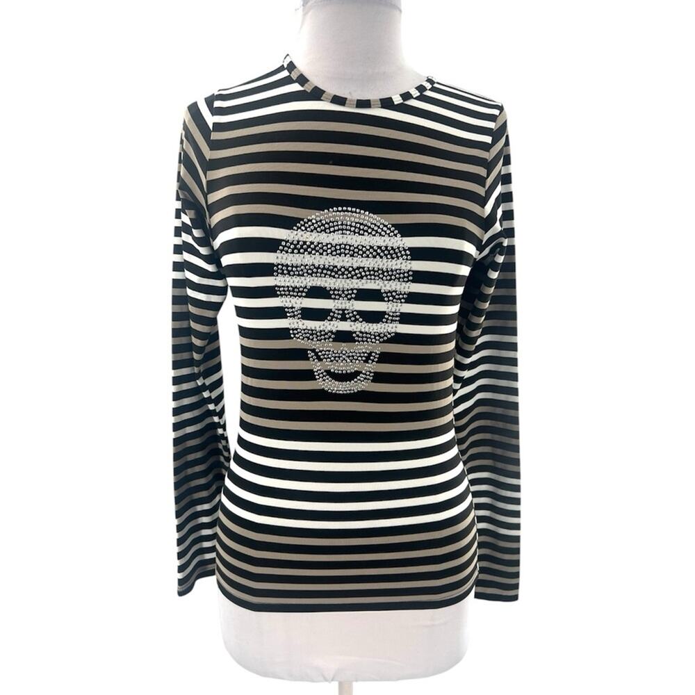NWT Letarte Hawaii rashguard UPF top sz M skull striped